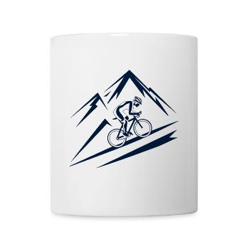 Fahrrad Berg Mountainbike Mountainbiker - Tasse - Weiß - Vorne