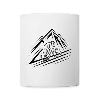 Fahrrad Berg Mountainbike Mountainbiker - Tasse - Weiß - Vorne