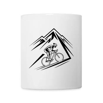 Fahrrad Berg Mountainbike Mountainbiker - Tasse - Weiß - Vorne