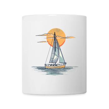 Segelboot Skizze - Tasse - Weiß - Vorne