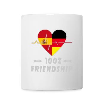 Spanien und Deutschland 100% Freundschaft - Tasse - Weiß - Vorne