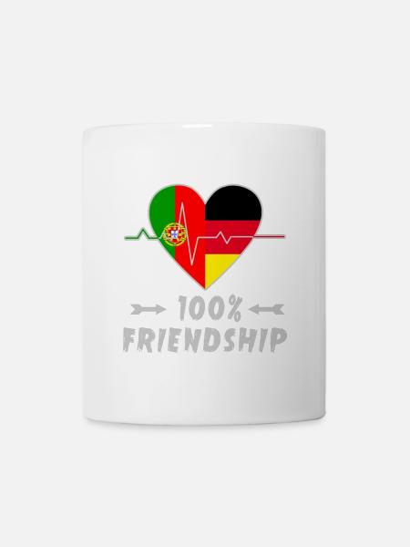Portugal und Deutschland 100% Freundschaft - Tasse - Weiß