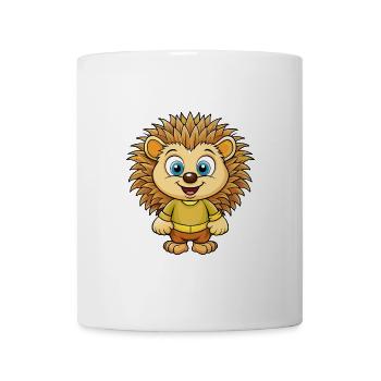 porc-épic mignon personnage de dessin animé Kawaii Clipart - Mug blanc - blanc - Devant