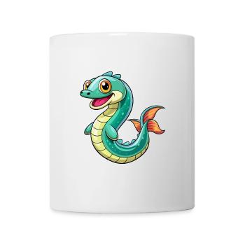 Eel Cute Cartoon Character Kawaii Clipart - Mug - white - Front