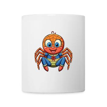 Spinne Niedliche Zeichentrickfigur Kawaii Clipart - Tasse - Weiß - Vorne