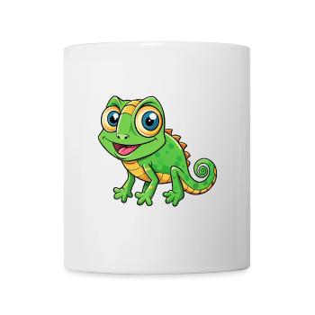 Chameleon Cute Cartoon Character Kawaii Clipart - Mug - white - Front