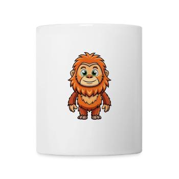 BigFoot Niedliche Zeichentrickfigur Kawaii Clipart - Tasse - Weiß - Vorne