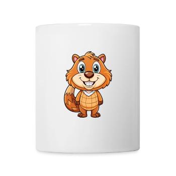 Beaver Cute Cartoon Character Kawaii Clipart - Mug - white - Front