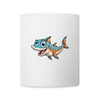 Barracuda Mignon Personnage De Dessin Animé Kawaii Clipart - Mug blanc - blanc - Devant