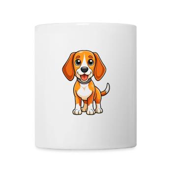 Beagle Dog Cute Cartoon Character Kawaii Clipart - Mug - white - Front