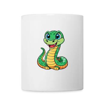 Anaconda Cute Cartoon Character Kawaii Clipart - Mug - white - Front