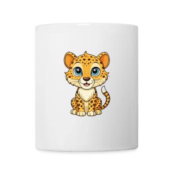 guépard mignon personnage de dessin animé Kawaii Clipart - Mug blanc - blanc - Devant