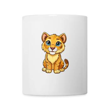 Cougar Cute Cartoon Character Kawaii Clipart - Mug - white - Front