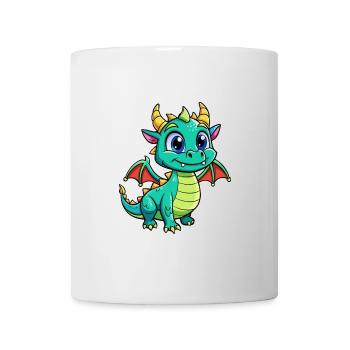 Dragon Cute Cartoon Character Kawaii Clipart - Mug - white - Front