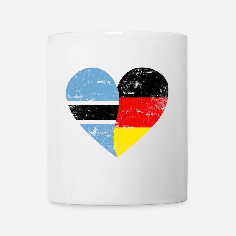 Botswana Germany Flag Heart - Mug - white