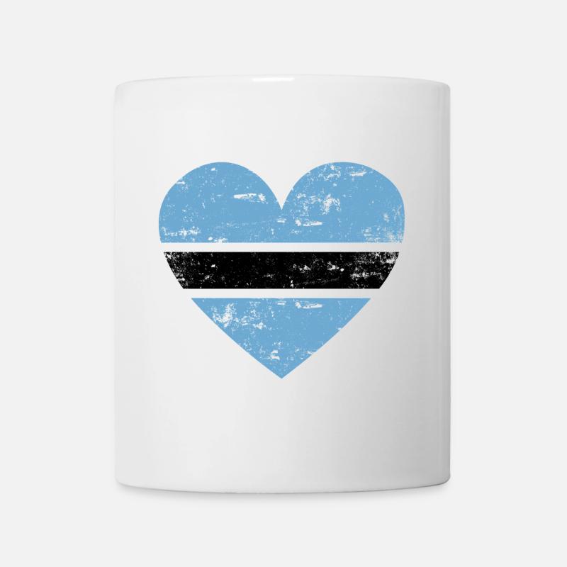 Botswana Flaggenherz - Tasse - Weiß