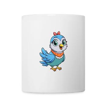 Taube Niedliche Zeichentrickfigur Kawaii Clipart - Tasse - Weiß - Vorne