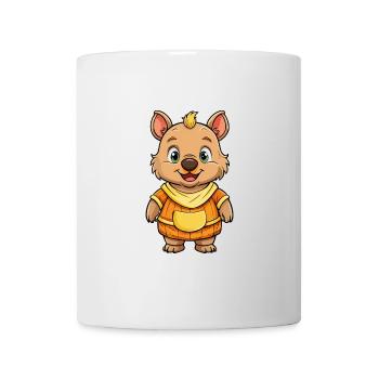 Wombat Mignon Personnage De Dessin Animé Kawaii Clipart - Mug blanc - blanc - Devant