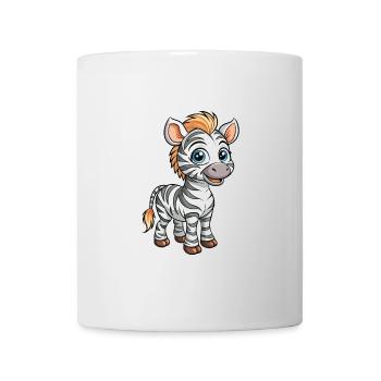 Zebra Cute Cartoon Character Kawaii Clipart - Mug - white - Front