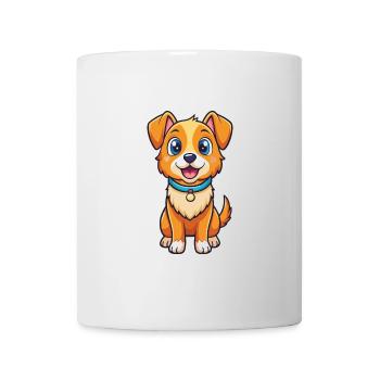 Hund Niedliche Zeichentrickfigur Kawaii Clipart - Tasse - Weiß - Vorne