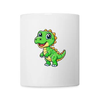 dinosaure mignon personnage de dessin animé Kawaii Clipart - Mug blanc - blanc - Devant