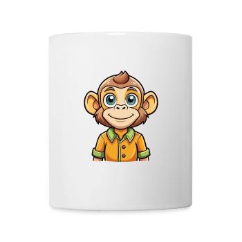 Bonobo Cute Cartoon Character Kawaii Clipart - Mug - white - Front