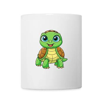 Turtle Cute Cartoon Character Kawaii Clipart - Mug - white - Front
