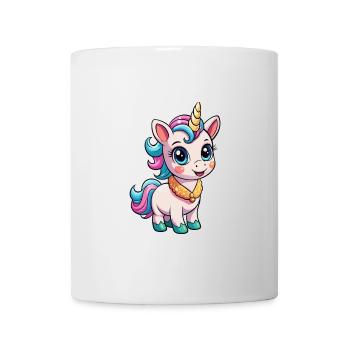 Licorne mignon personnage de dessin animé Kawaii Clipart - Mug blanc - blanc - Devant