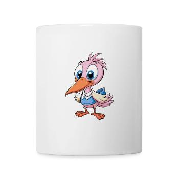 Spoonbill Cute Cartoon Character Kawaii Clipart - Mug - white - Front