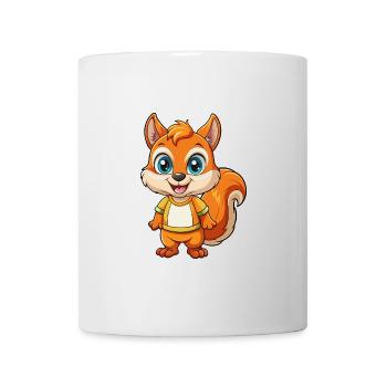 Squirrel Cute Cartoon Character Kawaii Clipart - Mug - white - Front