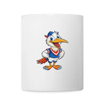 Storch Niedliche Zeichentrickfigur Kawaii Clipart - Tasse - Weiß - Vorne