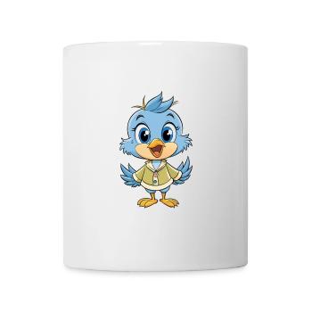 Titmouse Niedliche Cartoon-Figur Kawaii Clipart - Tasse - Weiß - Vorne
