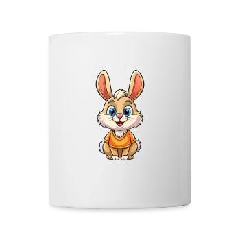 Hase süße Zeichentrickfigur Kawaii Clipart - Tasse - Weiß - Vorne