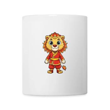 Lion asiatique personnage de dessin animé Kawaii Clipart - Mug blanc - blanc - Devant
