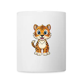 Tiger Cute Cartoon Character Kawaii Clipart - Mug - white - Front