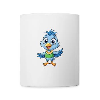 Étourneau mignon personnage de dessin animé Kawaii Clipart - Mug blanc - blanc - Devant