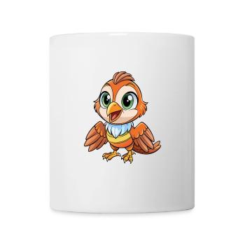 Spatz Niedliche Zeichentrickfigur Kawaii Clipart - Tasse - Weiß - Vorne