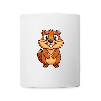 Groundhog Cute Cartoon Character Kawaii Clipart - Mug - white - Front