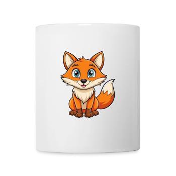 Fuchs Niedliche Zeichentrickfigur Kawaii Clipart - Tasse - Weiß - Vorne