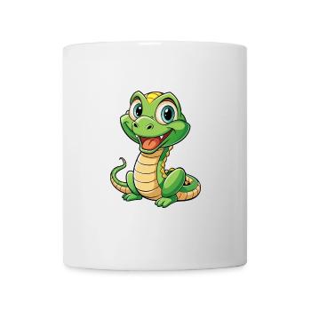 serpent mignon personnage de dessin animé Kawaii Clipart - Mug blanc - blanc - Devant