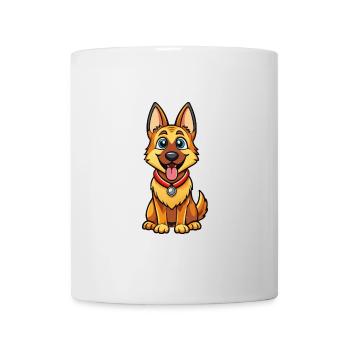 German Shepherd Dog Cute Cartoon Kawaii Clipart - Mug - white - Front