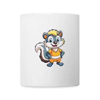 Skunk Niedliche Zeichentrickfigur Kawaii Clipart - Tasse - Weiß - Vorne