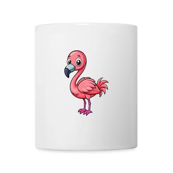 flamant rose mignon personnage de dessin animé Kawaii Clipart - Mug blanc - blanc - Devant