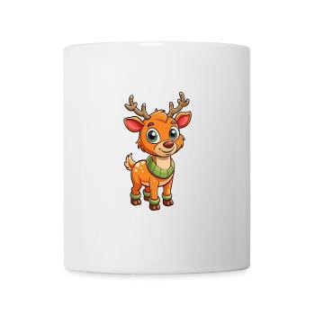 Elch Niedliche Zeichentrickfigur Kawaii Clipart - Tasse - Weiß - Vorne