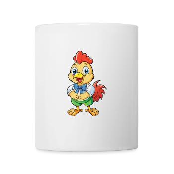 Hahn Niedliche Zeichentrickfigur Kawaii Clipart - Tasse - Weiß - Vorne