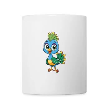Peacock Cute Cartoon Character Kawaii Clipart - Mug - white - Front