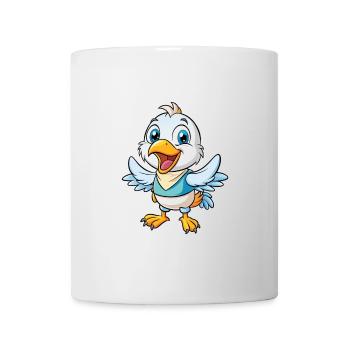 Seagull Cute Cartoon Character Kawaii Clipart - Mug - white - Front