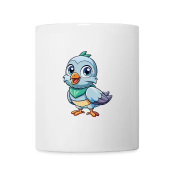 Taube Niedliche Zeichentrickfigur Kawaii Clipart - Tasse - Weiß - Vorne