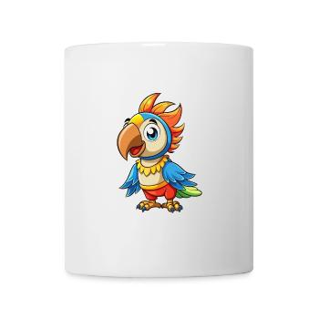 Parrot Cute Cartoon Character Kawaii Clipart - Mug - white - Front