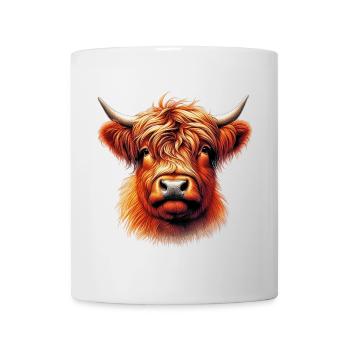 Schottische Hochlandkuh - Tasse - Weiß - Vorne